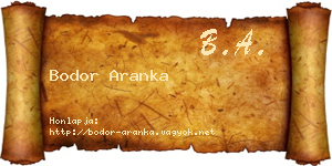 Bodor Aranka névjegykártya